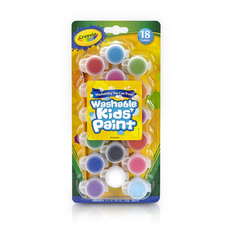 Set de pinturas lavables Crayola para niños, multicolor, 18 piezas (paquete de 6)