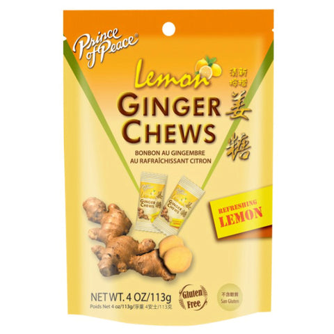Prince of Peace Ginger/Lemon Chewy Candy 4 oz (Pack of 12)