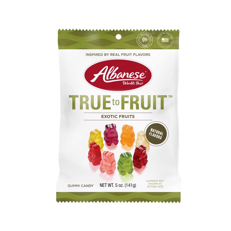 Albanese True to Fruit-Exotic Fruits Assorted Gummi Bears 25 oz (Pack of 4)