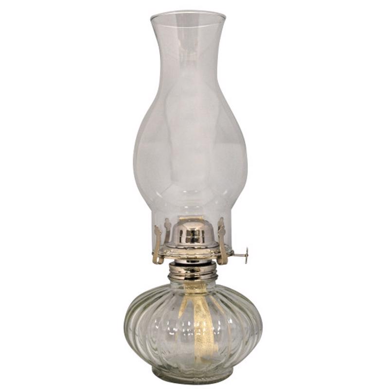 Lamplight Farms Clear Glass 13.81 in. Ellipse Oil Lamp 1 pc (Pack of 4)