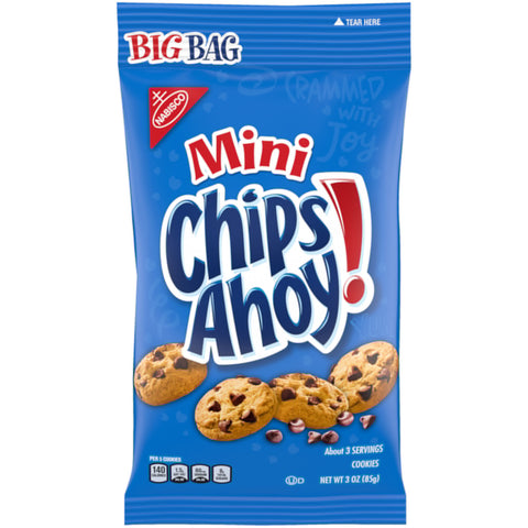 Chips Ahoy! Mini Chocolate Chip Cookies 3 oz Bagged (Pack of 12)