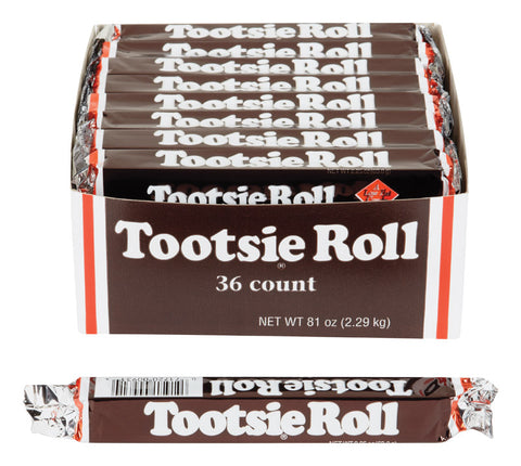 Tootsie Roll Chocolate Chewy Candy 2.25 oz (Pack of 36)