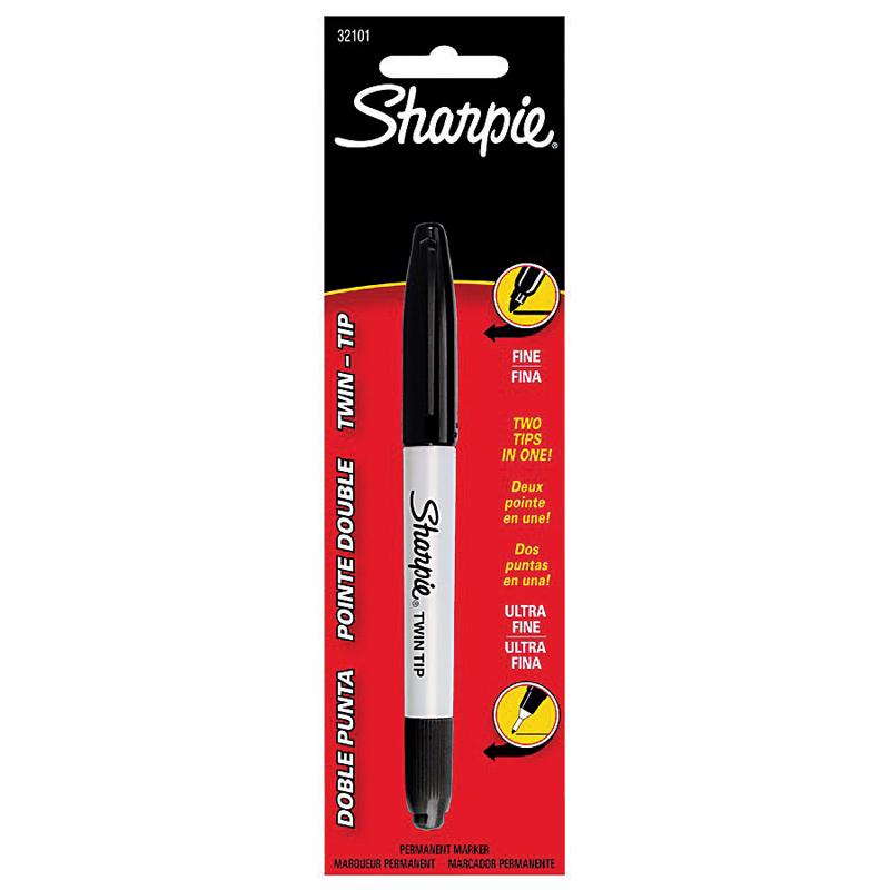 Sharpie Twin Tip Black Ultra Fine Tip Permanent Marker 1 pk (Pack of 6)