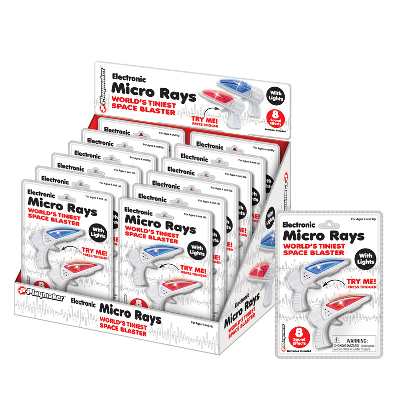 Playmaker Toys Micro Rays Space Blaster Toy 2 pc (Pack of 12)