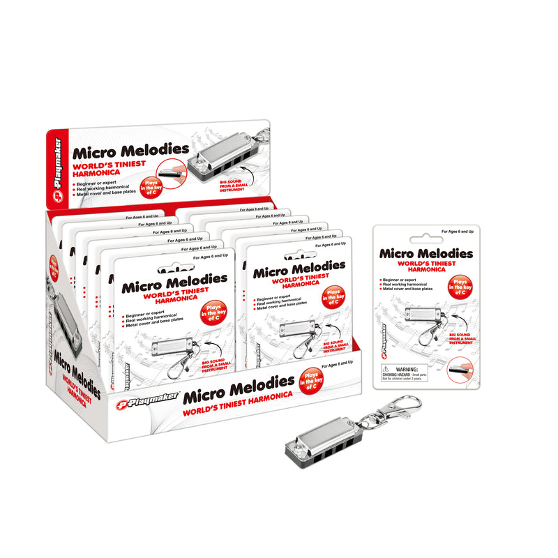 Playmaker Toys Micro Melodies Tiniest Harmonica Key Chain Metal 1 pc (Pack of 12)