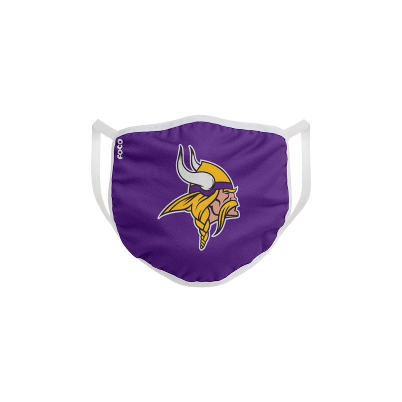 FOCO Household Multi-Purpose Minnesota Vikings Face Mask Multicolored 1 pk