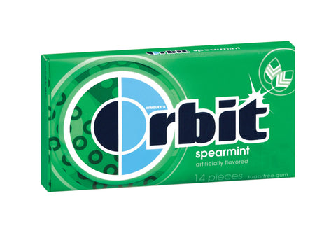 Orbit Sugar Free Spearmint Chewing Gum 14 pc (Pack of 12)