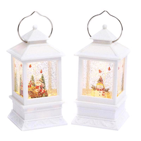 Gerson White Spinning Water Globe Lantern 8.5 in. (Pack of 6)