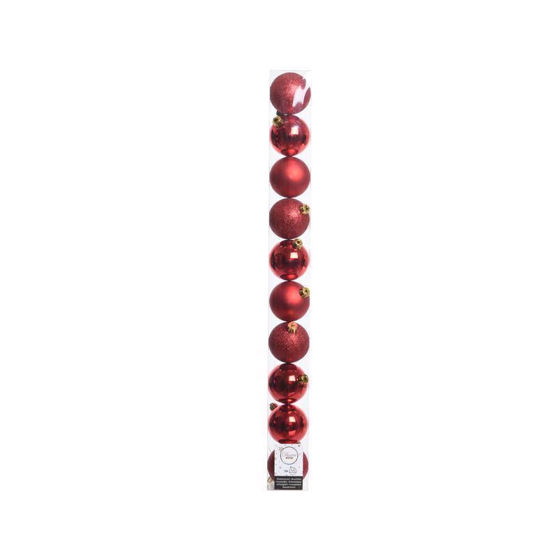 Decoris Red Shatterproof Baubles Ornaments 2 in. (Pack of 16)