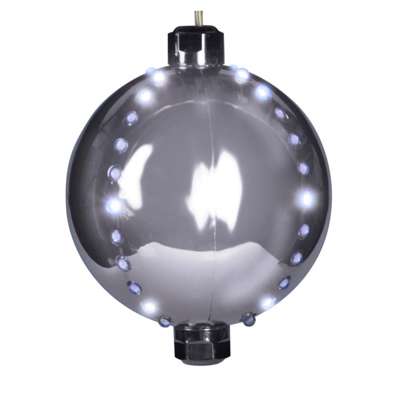 Celebrations Platinum LED Pure White Lighted Ornament 6 in. Hanging Decor