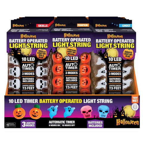 Magic Seasons Assorted 0 in. LED Spooky Light String Halloween Decor (Pack of 12)