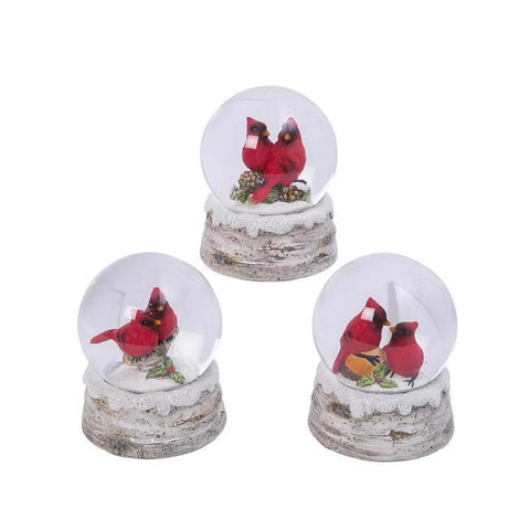 Gerson Multicolored Cardinal Snow Snowglobe 4.25 in. (Pack of 3)