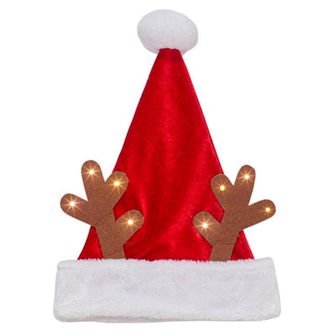 Dyno 17 in. Light-Up Antlers Santa Hat 1 pk (Pack of 12)