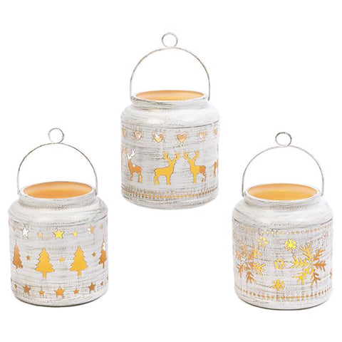 Gerson LED White Winter Scene Lantern 5.51 in. (Pack of 6)