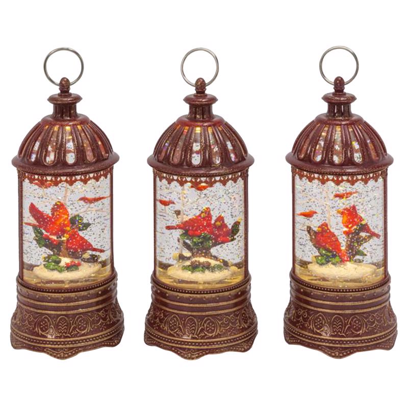 Gerson 10 in. Glass/Metal Musical Spinning Water Globe Multicolored Lantern (Pack of 6)