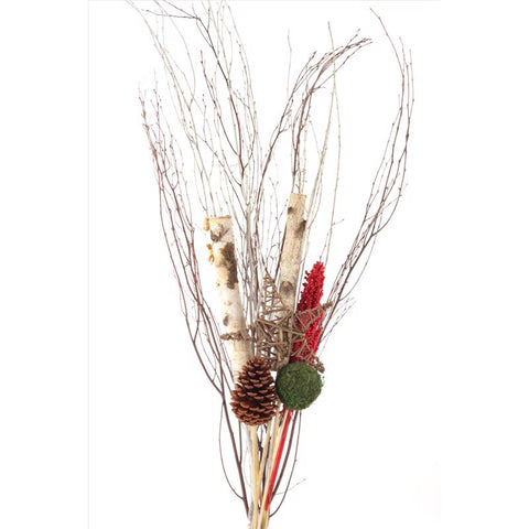 Second Nature Multicolored Winter Birch Arrangement Bouquet Centerpiece 48 in. (Pack of 10)