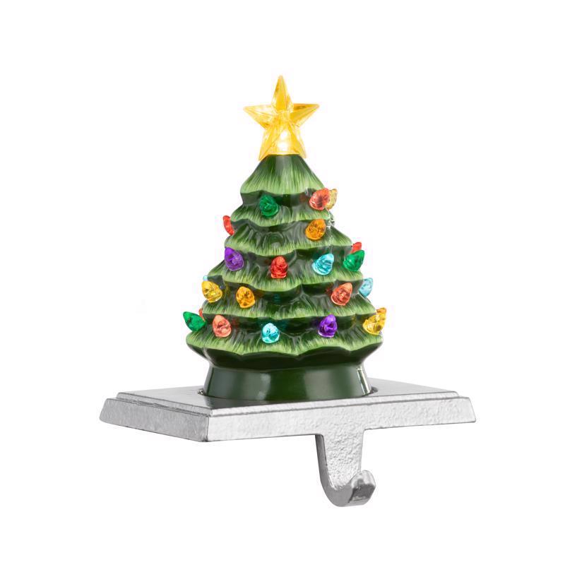Mr. Christmas LED Green Vintage Tree Stocking Holder 6.75 in. (Pack of 6)