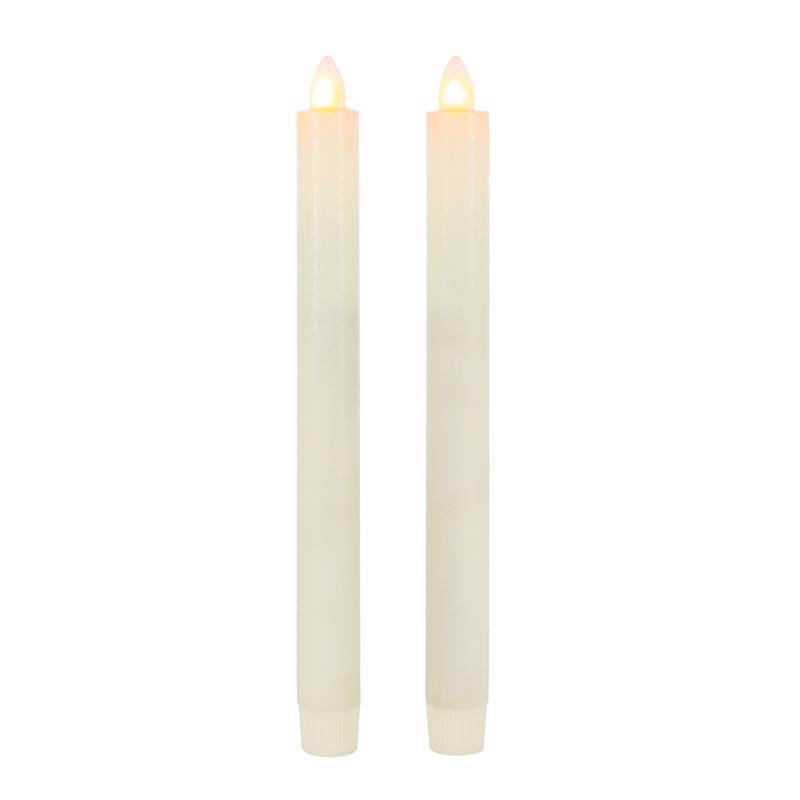 Gerson LED Bisque Aurora Flame Taper Candle 10 in. (Pack of 6)