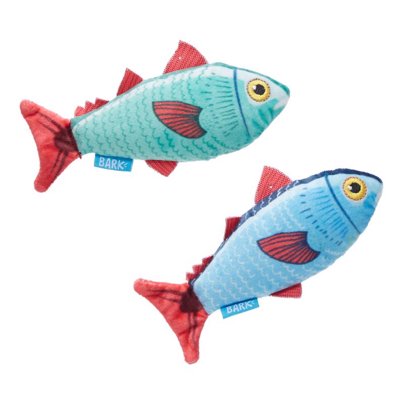 Bark For Dog Blue/Red Plush Mike & Mike The Trout Twins Dog Toy 2 pk (Pack of 3)
