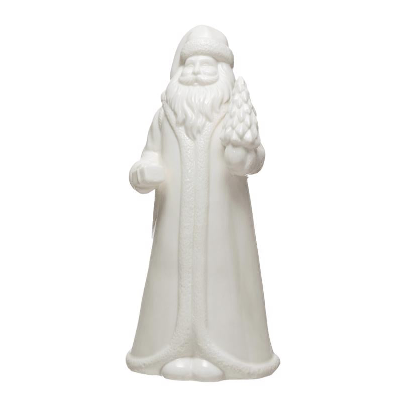 Creative Co-Op White Santa Claus Figurine 10 in. (Pack of 6)