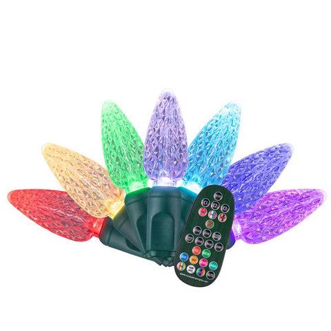 Celebrations Platinum LED C6 Multicolored 50 ct String Lights w/Remote Christmas Lights 25 ft.