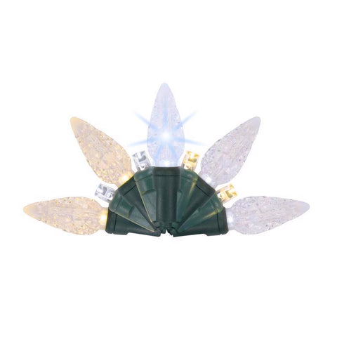 Luces navideñas de serie Celebrations Platinum LED C6 blancas, 50 unidades, 25 pies.