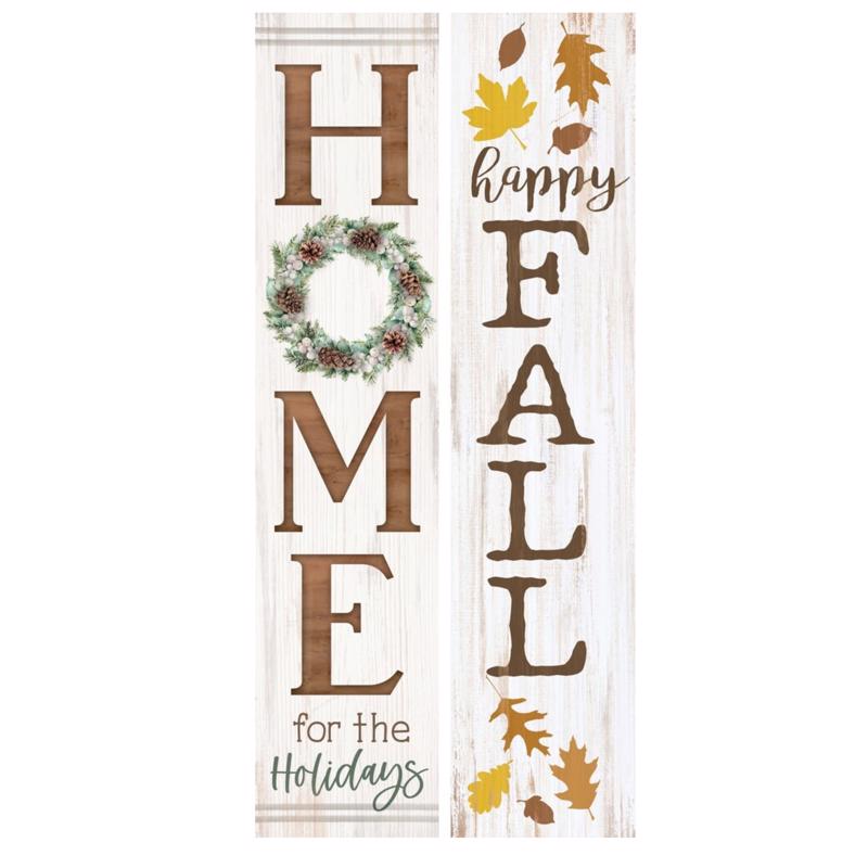 P Graham Dunn Assorted Home For The Holliday/Happy Fall Porch Sign 43.75 in. (Pack of 4)