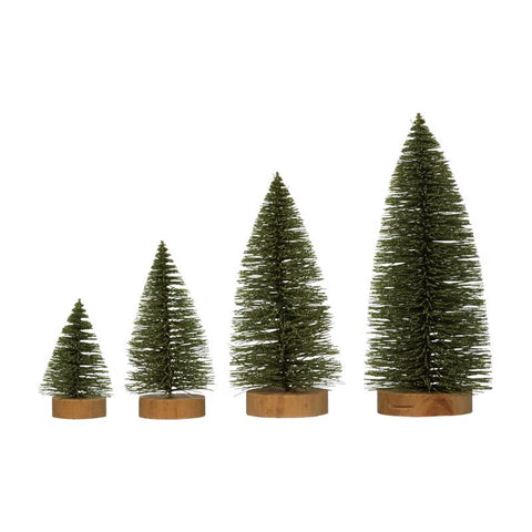 Creative Co-Op Brown/Green Bottle Brush Sisal Trees Table Decor (Pack of 12)
