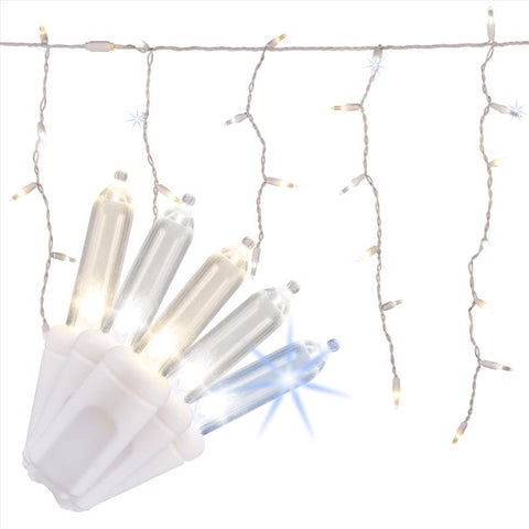 Celebrations Platinum LED T5 Pure White/Warm White 100 ct Icicle Christmas Lights 9.5 ft.