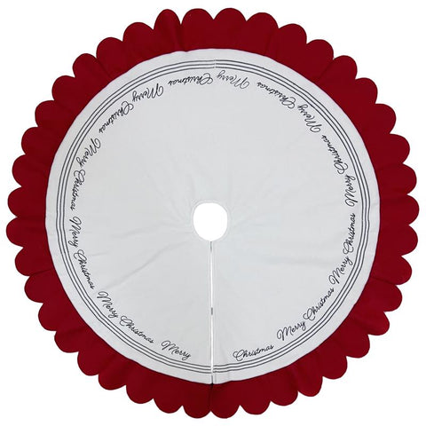 Celebrations Home Red/White Merry Christmas Tree Skirt 26.8 in. (Pack of 4)