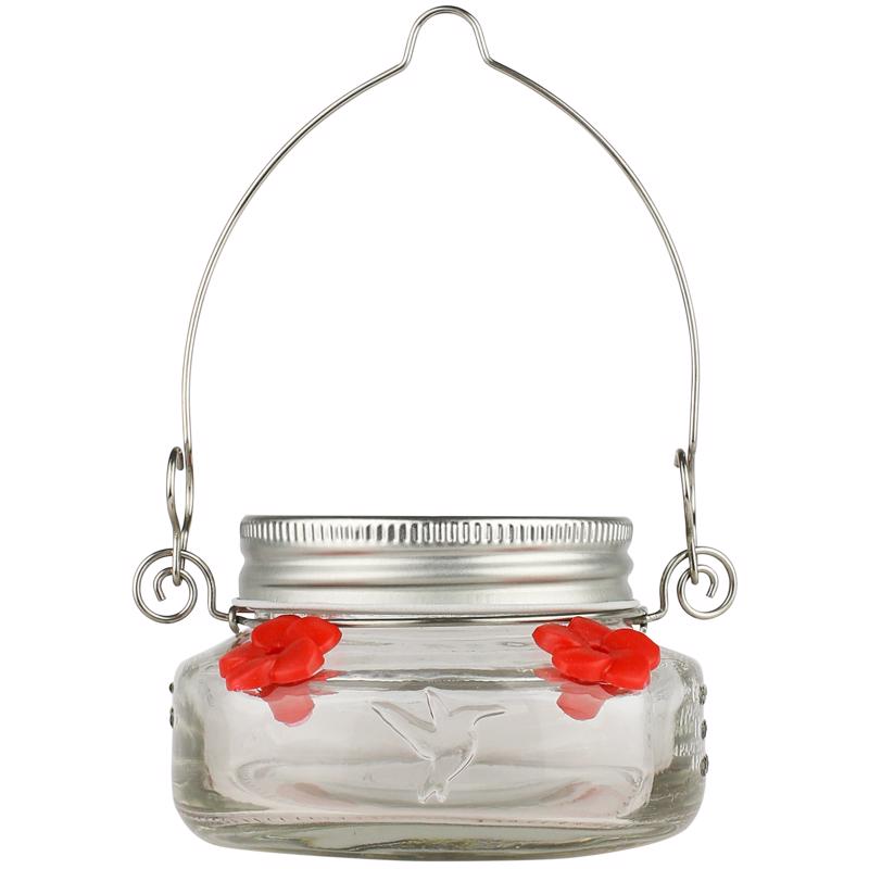 Nature's Way Hummingbird 6 oz Glass Mason Jar Bird Feeder 4 ports (Pack of 9)