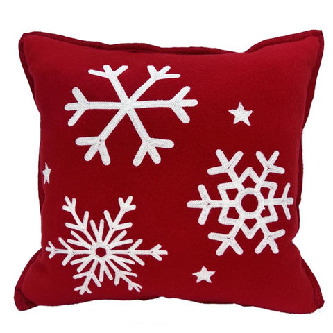 Celebrations Home Red/White Snowflake Pillow 5 in. (Pack of 12)