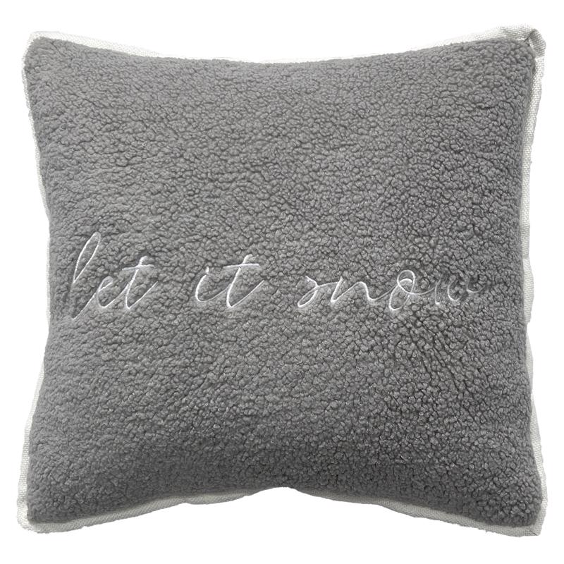 Celebrations Home Gray Let it Snow Pillow (Pack of 12)