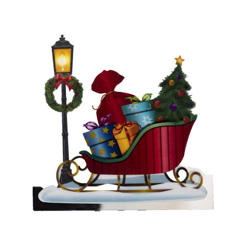 Gerson LED Multicolored Window Clings Sleigh 9.84 in. (Pack of 12)