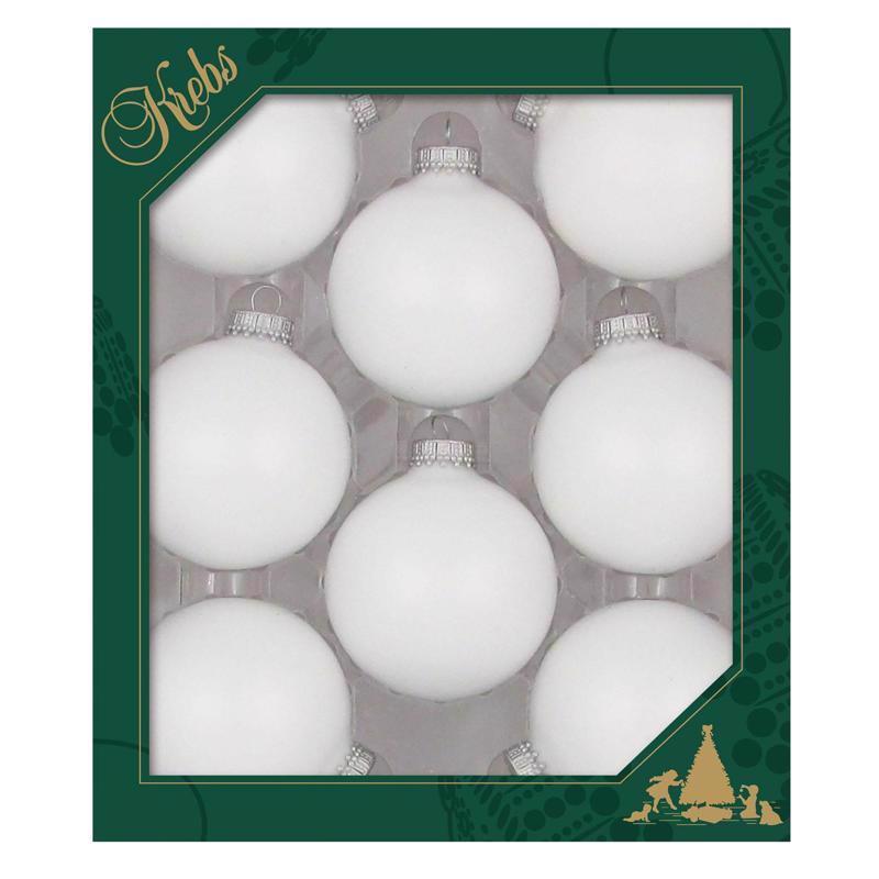 Christmas by Krebs Classic White Velvet Ball Ornaments 3 in. (Pack of 12)