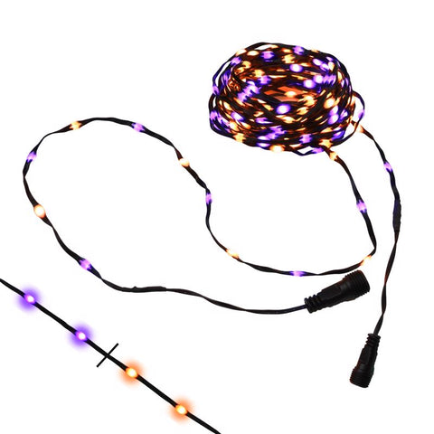 Celebrations Orange/Purple 100 ct LED Prelit Ribbon Lights