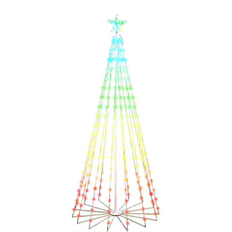 Celebrations LED Multi Straight Frame Dancing Tree 6 ft. Yard Decor