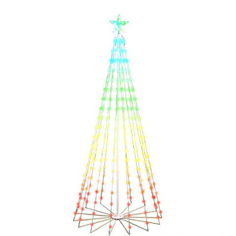 Celebrations LED Multi Straight Frame Dancing Tree 6 ft. Yard Decor