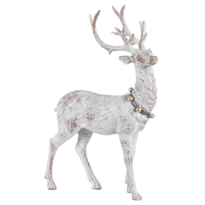 Gerson White Standing Holiday Deer Figurine 12 in. (Pack of 8)