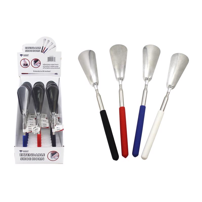 Diamond Visions Extendable Shoehorn Rubber/Stainless Steel 1 pk (Pack of 24)