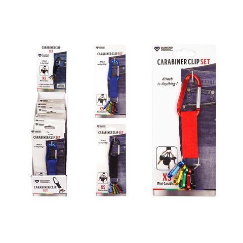Diamond Visions Aluminum/Nylon Assorted Carabiner Clip Set (Pack of 18)