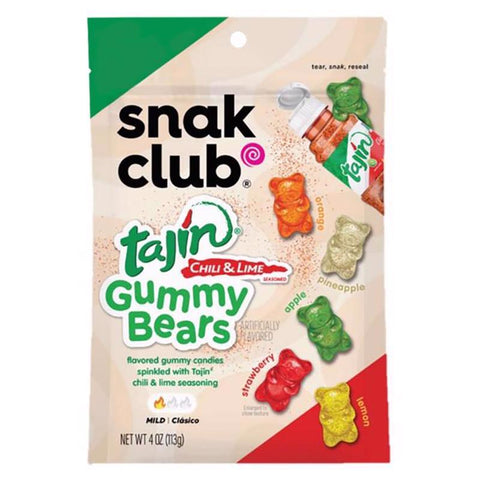 Snak Club Tajin Chili and Lime Gummi Candy 4 oz Bagged (Pack of 6)