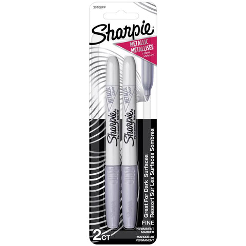 Sharpie Metallic Silver Fine Tip Permanent Marker 2 pk
