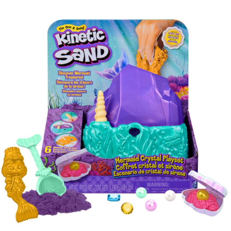Set de juego de arena cinética de sirena con cristales multicolor