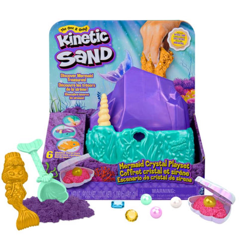 Set de juego de arena cinética de sirena con cristales multicolor