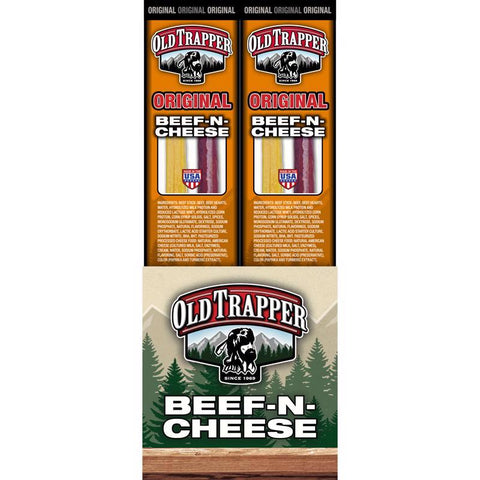 Old Trapper Original Beef Stick and Cheese 1.3 oz Shrink Wrapped (Pack of 14)