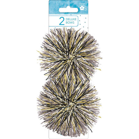 Paper Images Izzy Ob Multi-Color Pearl/Black Firework Bows (Pack of 24)