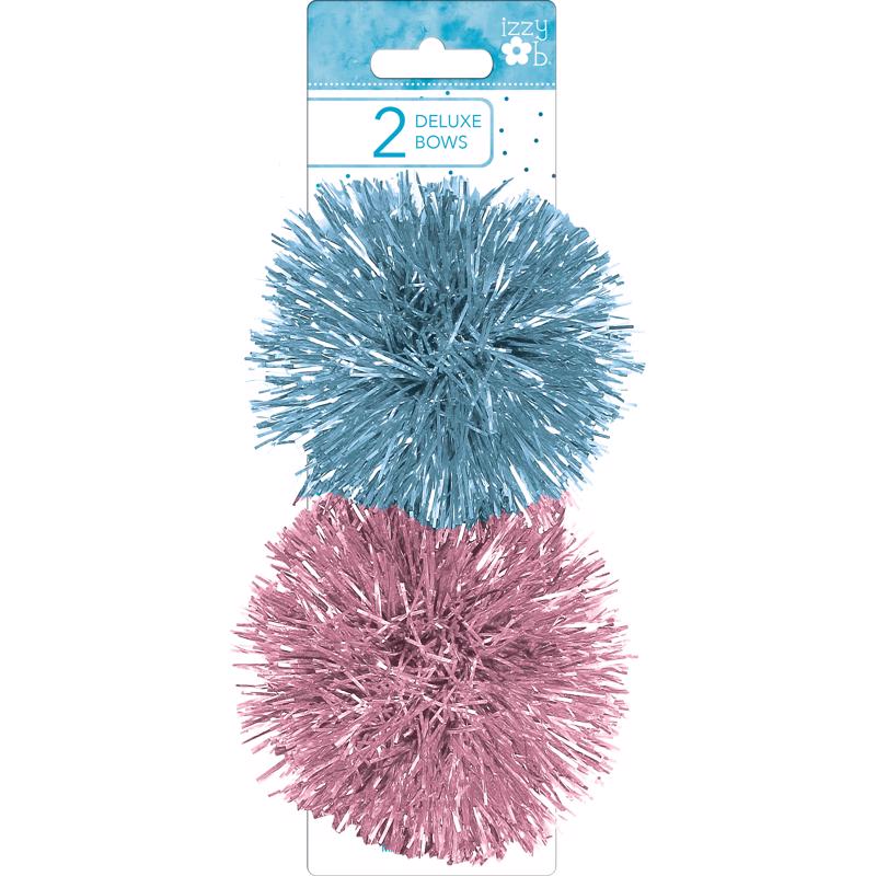 Paper Images Izzy Ob Assorted Pink/Blue Firework Bows (Pack of 24)