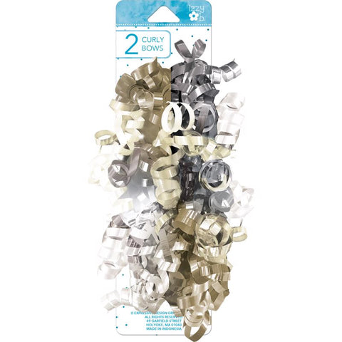 Paper Images Izzy Ob Multi-Color Metallic Curly Bows (Pack of 6)