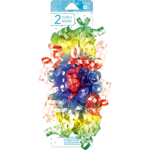Paper Images Izzy Ob Multi-Color Primary Curly Bows (Pack of 6)